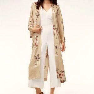Wilfred Beige Floral Kimono Robe